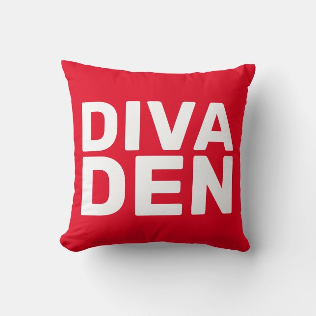 ALMOFADA TRAVESSEIROS DECORATIVOS DIVA DEN RED (Frente)