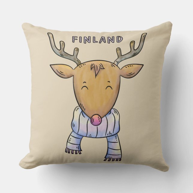 Almofada Travesseiros decorativos para renas da Finlândia (Frente)