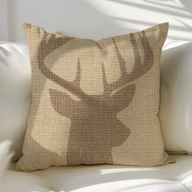 Travesseiros decorativos Rustic Deer Buck Burlap