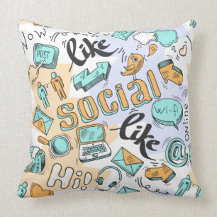 Almofada Travesseiros decorativos sociais legal dos meios