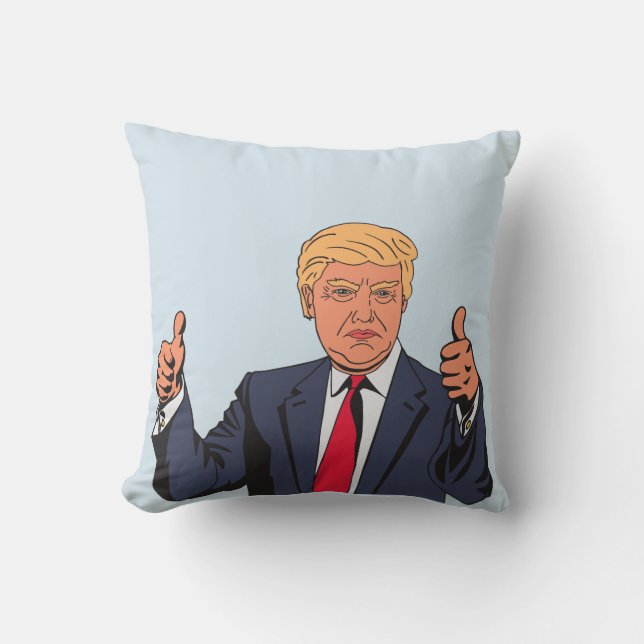 Almofada Travesseiros DONALD TRUMP, polegares para cima (Frente)