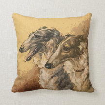 Travesseiros dos pares do Borzoi do vintage