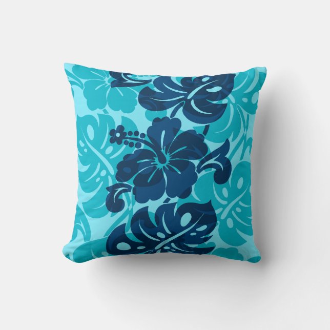 Almofada Travesseiros havaianos do hibiscus da beira de (Frente)