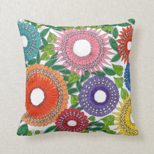 Almofada Travesseiros modelados flor de Warli