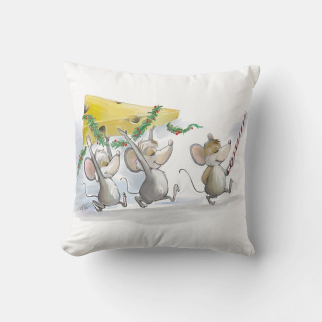 Almofada Trazendo O Travesseiro De Queijo De Natal (Frente)