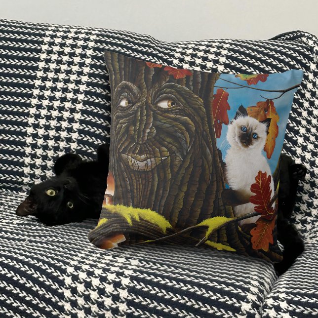 Almofada Tree Ent Cat Autumn Fantasy (Criador carregado)