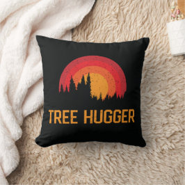 Almofada Tree Hugger Retro Distorcido Nature Lover