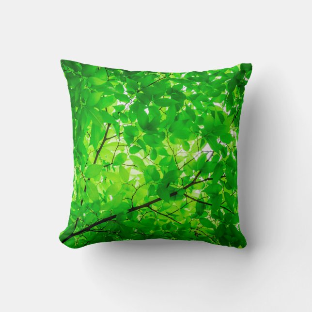 Almofada Tree leaf twig texture pattern (Frente)