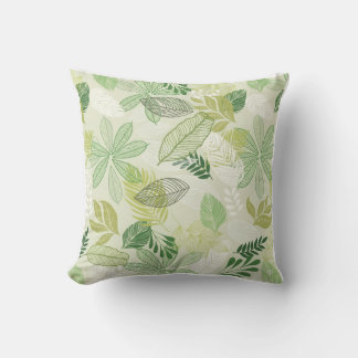 Almofada Tremonha de lançamento padrão de folhas tropicais