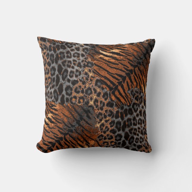 Almofada Trendência de pele de tigre-leopardo (Frente)