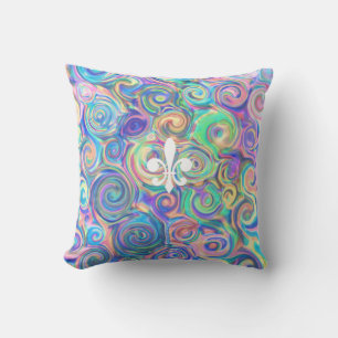 Almofada Trendy Blue Fleur-De-Lis Design