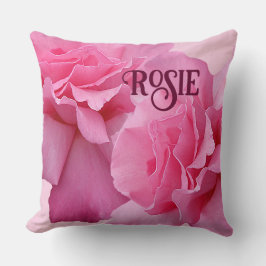 Almofada Trendy boho rosa-rosa fofo nome Rosie personalizáv