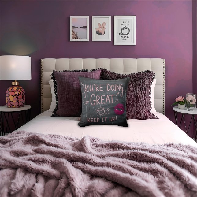 Almofada Trendy Chalk Board Girly Motivational Quote  (Criador carregado)