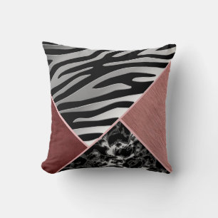 Almofada Trendy Chrome Suede Silver Black Pink Animal Print