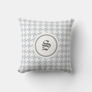 Almofada Trendy Classic cinza houndstooth com monograma