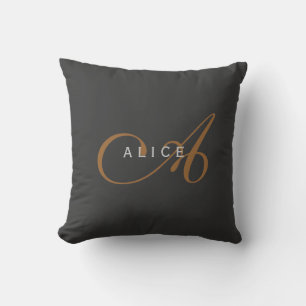 Almofada Trendy Cute Plain Monograma Nome Inicial