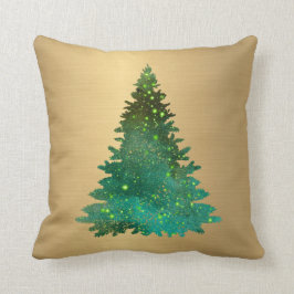 Almofada Trendy Dourado Green Glitter Tree Natal