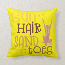 Almofada Trendy Sun Em Minha Areia De Cabelo Em Meus Dedos