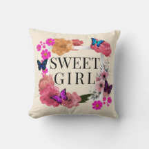 Trendy Sweet Girl Travesseiro decorativo