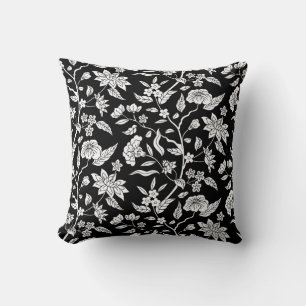 Almofada Trendy Vintage Inspirou Padrão Floral Preto