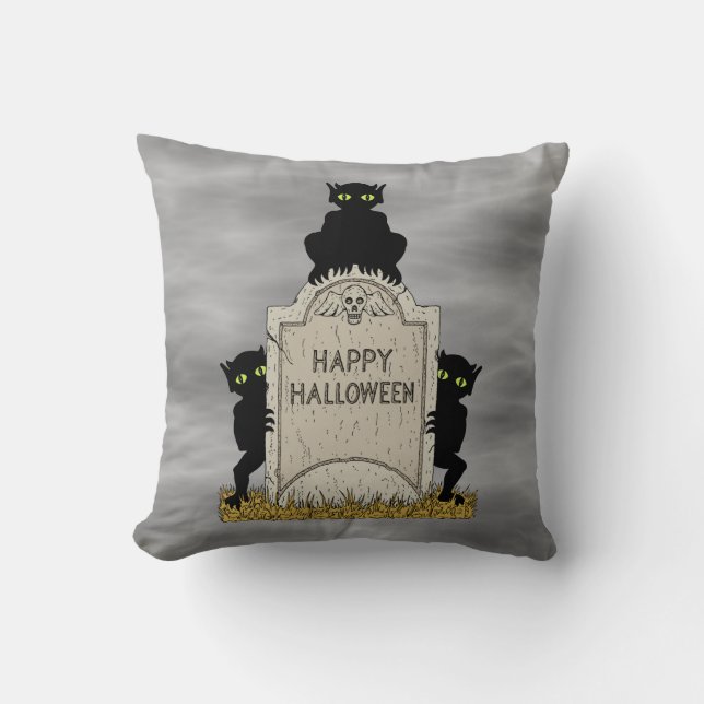 Almofada Três Diabinhos Feliz Halloween (Frente)