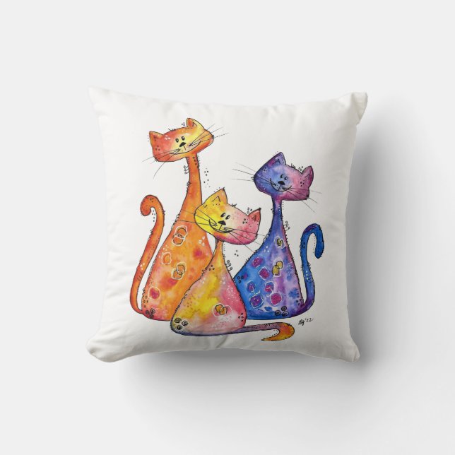 Almofada Três Gatinhos Caprichosos (Frente)