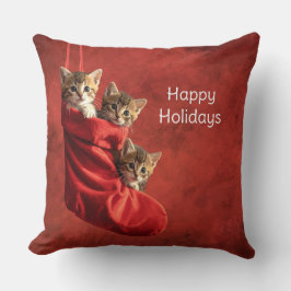 Almofada Três gatinhos numa meia de Natal