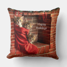 Três gatinhos numa meia de Natal
