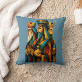 Almofada Três Homens Sábios Arte Abstrata da Natividade