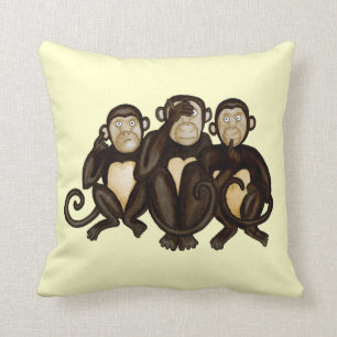 Almofada Três macacos sábios