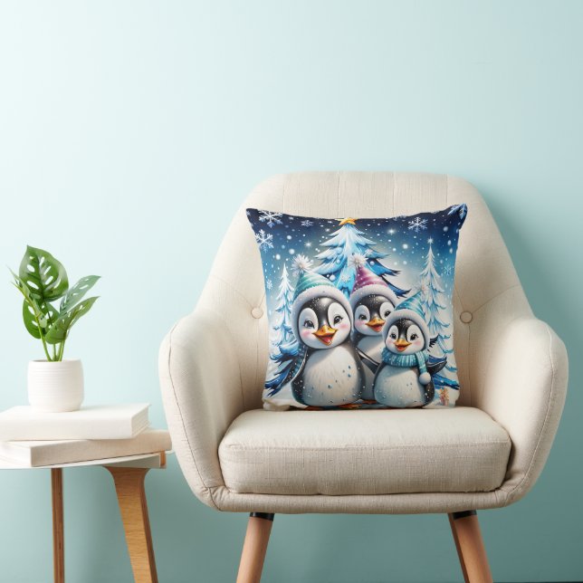 Almofada Três pinguins adoráveis (Cadeira)