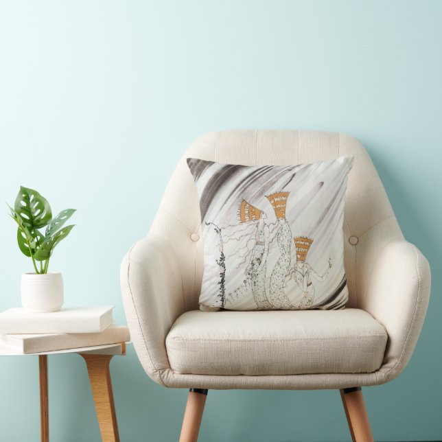 Almofada Três princesas na Montanha Azul por Kay Nielsen (Cadeira)