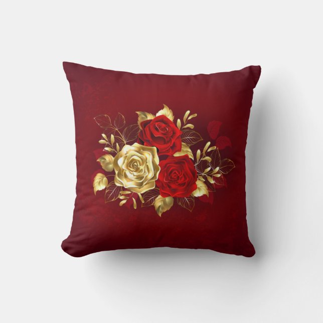 Almofada Três Rosas de joalharia (Frente)