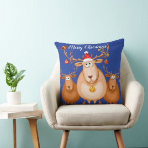 Almofada Três Travesseiros decorativos de renas bonitinhos