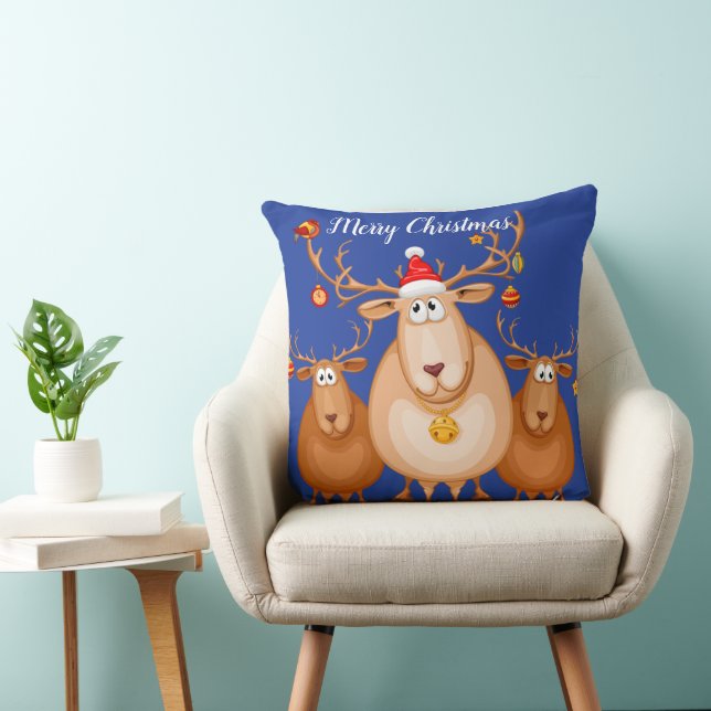 Almofada Três Travesseiros decorativos de renas bonitinhos (Cadeira)