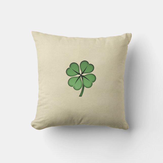 Almofada Trevo da Sorte Irlandês Elegante (Frente)
