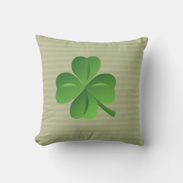 Almofada Trevo da Sorte Irlandês Elegante e Tendência (Frente)