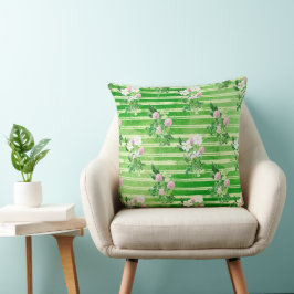 ALMOFADA TREVO DE QUATRO FOLHAS VERDE IRLANDÊS E FLORES PIN