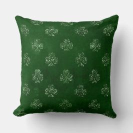 Almofada Trevo Irlandês Elegante Verde com Brilho