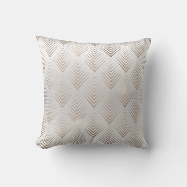 Almofada Triângulos de Ivory Cinzas Setas de Geometria de D (Frente)