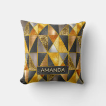 Triângulos geométricos de prata preta de ouro eleg