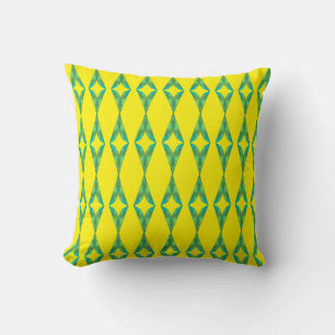 Almofada Triângulos Turcos - Padrão Geométrico Amarelo