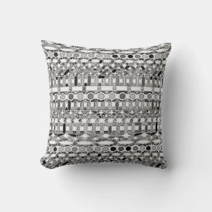 Almofada Tribal Batik - tons de cinza/cinza