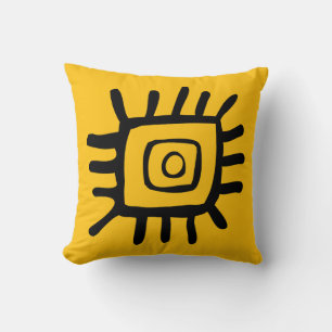 Almofada Tribal com Laranja Brilhante