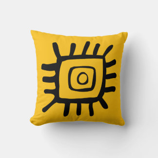 Almofada Tribal com Laranja Brilhante