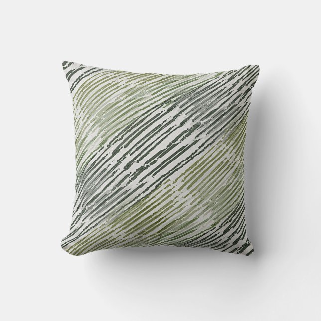 Almofada Tribal Green Stripes Abstract Pattern  (Frente)
