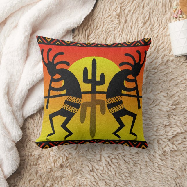 Almofada Tribal Sudoeste Cactus Kokopelli Design (Cobertor)