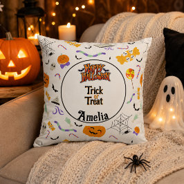 Almofada Trick or Treat Personalizado Fofo de Halloween