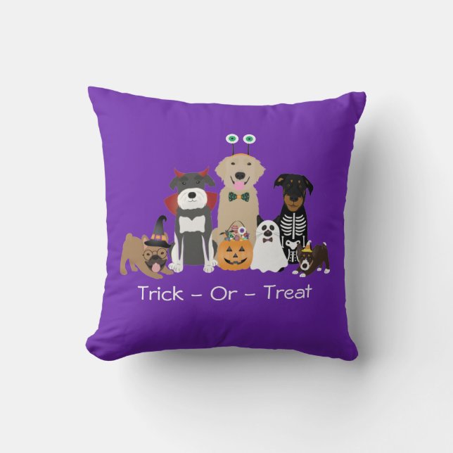 Almofada Trick Ou Tratar Pets Figurinos De Halloween Chavei (Frente)
