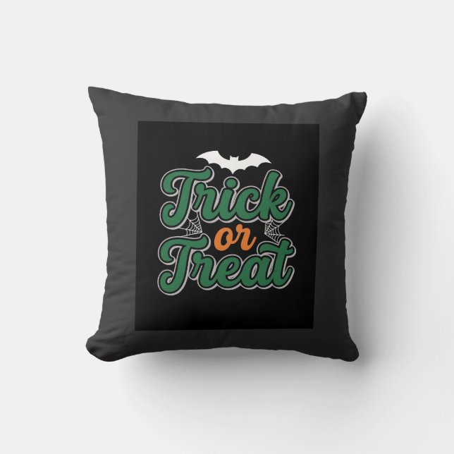 Almofada Trick ou Treat do Halloween Morcego Design Web_1 (Frente)